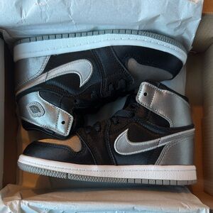 New Jordan 1 Retro High OG (TD) Satin Shadow. Sz.10c. Original box